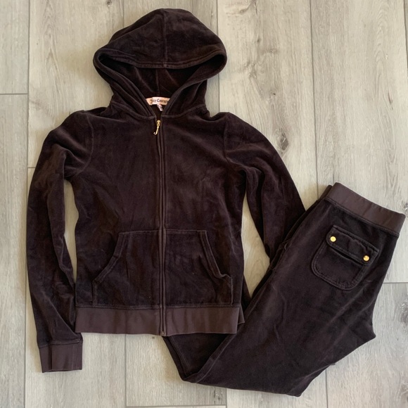 Juicy Couture Pants - Juicy Couture Velour Tracksuit Brown